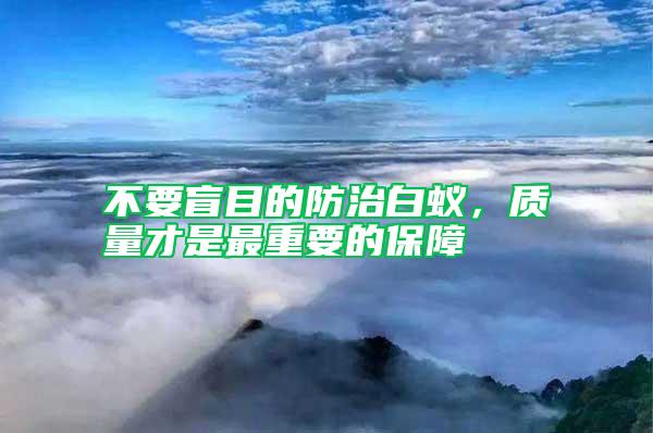 不要盲目的防治白蟻，質(zhì)量才是最重要的保障