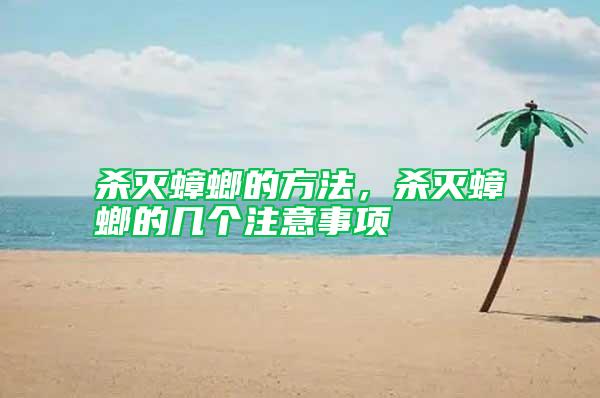 殺滅蟑螂的方法，殺滅蟑螂的幾個注意事項