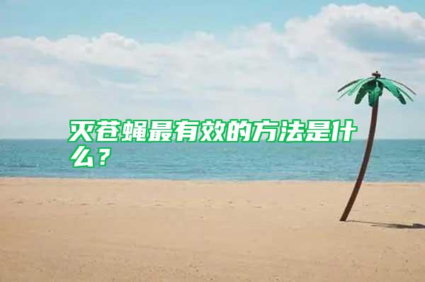 滅蒼蠅最有效的方法是什么？