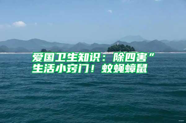 愛國衛(wèi)生知識(shí):除四害”生活小竅門!蚊蠅蟑鼠