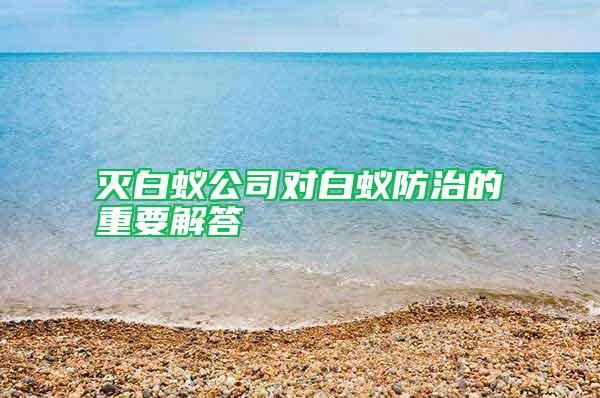 滅白蟻公司對白蟻防治的重要解答