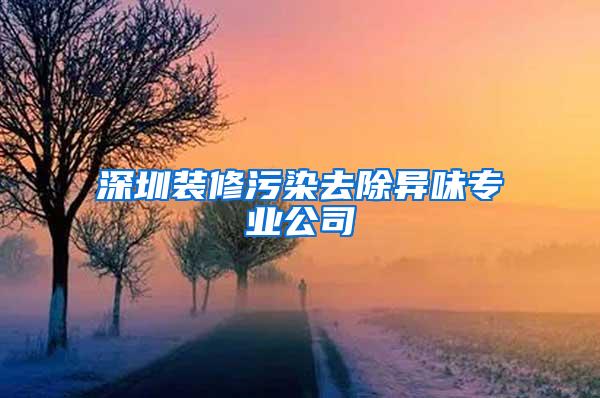 深圳裝修污染去除異味專業(yè)公司