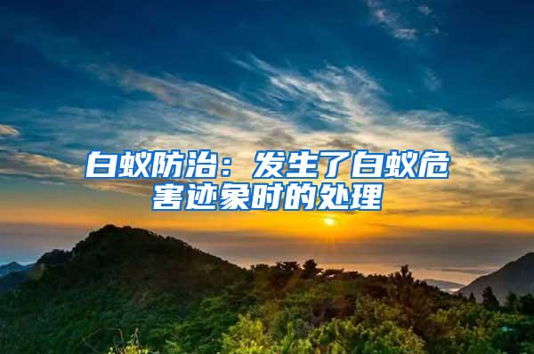白蟻防治:發(fā)生了白蟻危害跡象時的處理