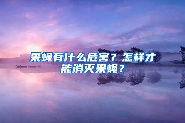 果蠅有什么危害？怎樣才能消滅果蠅？