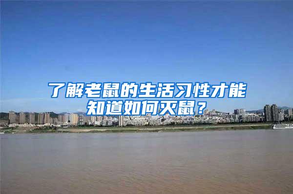 了解老鼠的生活習(xí)性才能知道如何滅鼠?