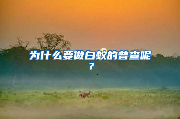 為什么要做白蟻的普查呢？
