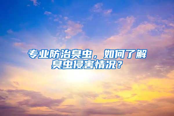 專業(yè)防治臭蟲，如何了解臭蟲侵害情況？