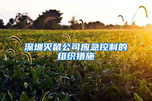 深圳滅鼠公司應(yīng)急控制的組織措施