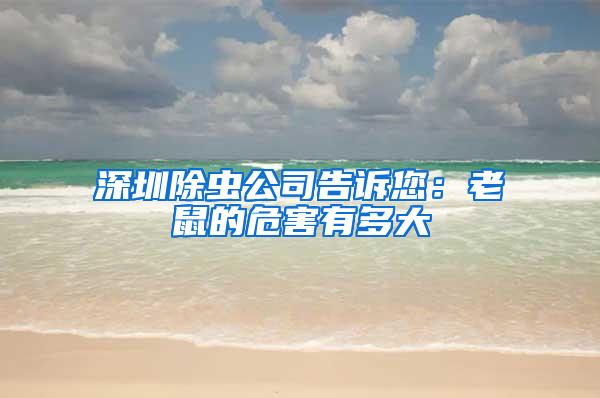 深圳除蟲公司告訴您:老鼠的危害有多大