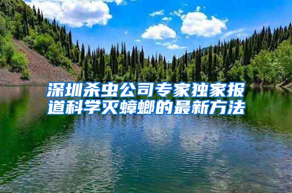 深圳殺蟲公司專家獨(dú)家報道科學(xué)滅蟑螂的最新方法
