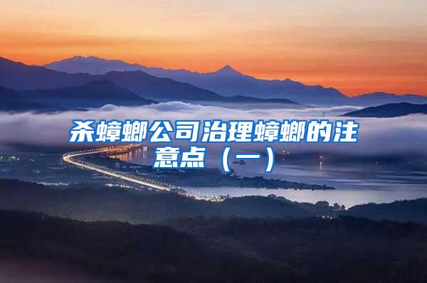 殺蟑螂公司治理蟑螂的注意點(一)