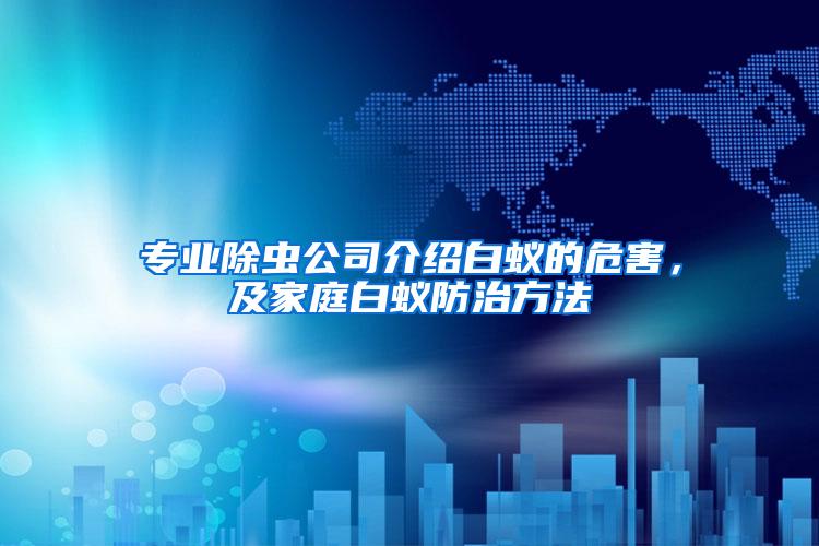 專業(yè)除蟲公司介紹白蟻的危害，及家庭白蟻防治方法
