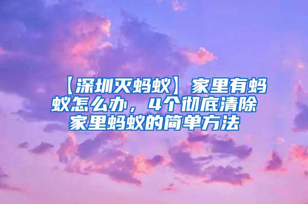 【深圳滅螞蟻】家里有螞蟻怎么辦，4個(gè)徹底清除家里螞蟻的簡(jiǎn)單方法