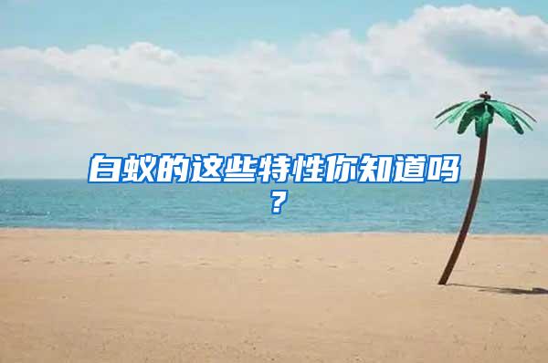 白蟻的這些特性你知道嗎？