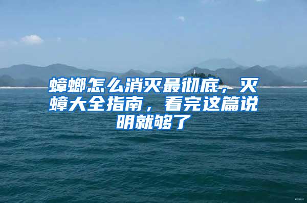 蟑螂怎么消滅最徹底，滅蟑大全指南，看完這篇說明就夠了