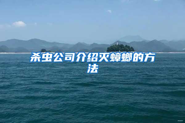 殺蟲(chóng)公司介紹滅蟑螂的方法